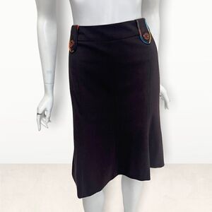 Missoni Brown Wool Blend Button Detail Skirt